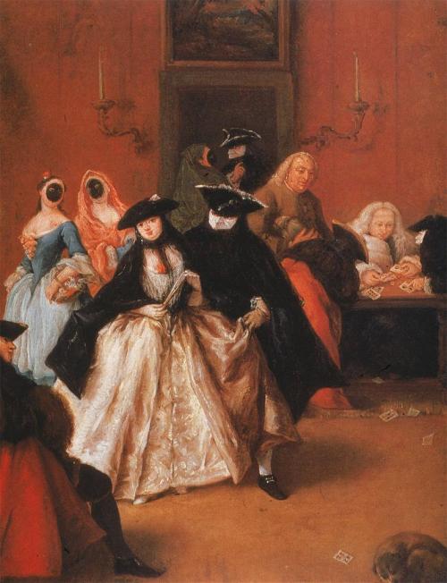 These masked ladies and their lovers are flirting and being naughty - veiling or masking in western culture indicates wrongdong rather than virtue.